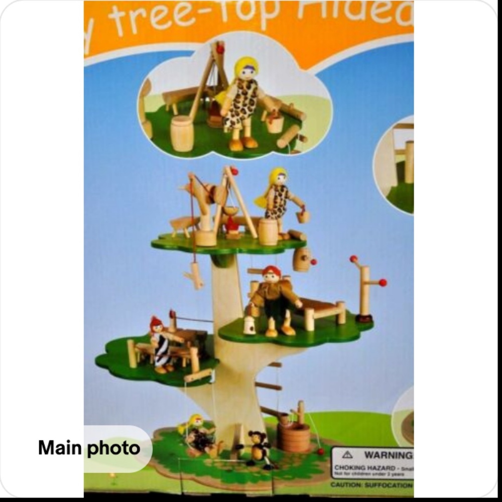 NEW WANJU TREE-TOP HIDEAWAY WOODEN TOY 39 PIECES KIDS Building Collectible NIB